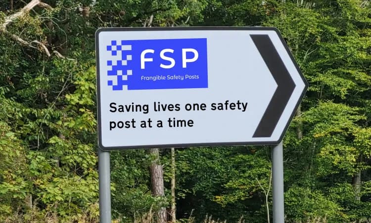 FSP logo and tagline on a road sign